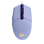 Mouse alámbrico gaming G203, Logitech, lila