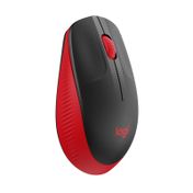 Mouse inalámbrico Logitech M190, negro y rojo