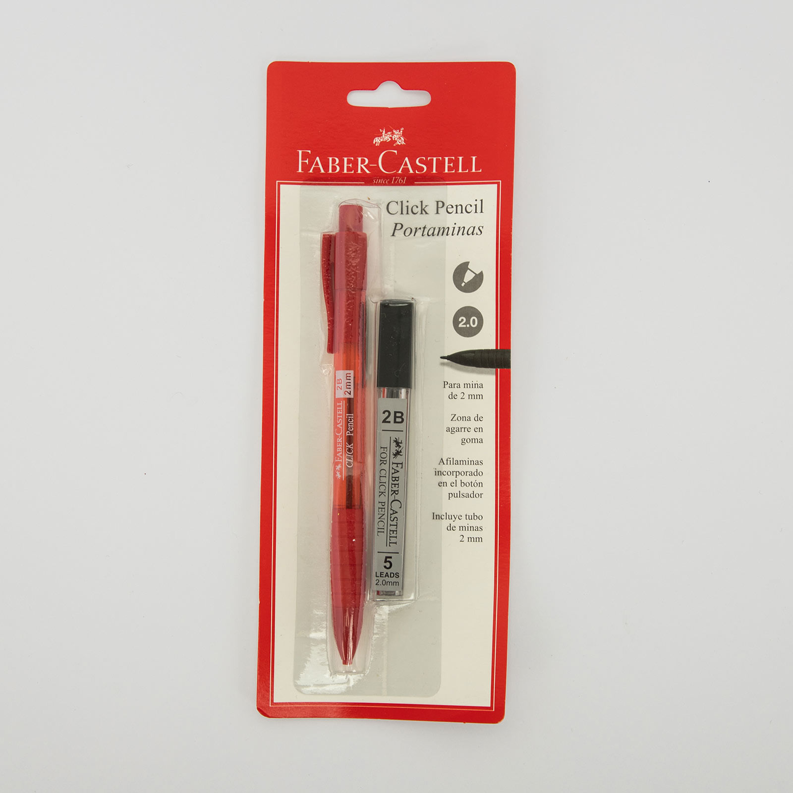 Portaminas Faber Castell Click Lápiz 2B+ minas 2mm