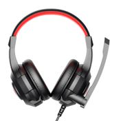Audífonos tipo diadema Gaming Havit H2031d USB, negro con rojo