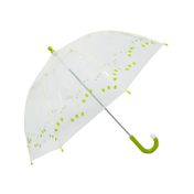 Paraguas manual 8R transparente con verde - diseño monstruo, 64 cm