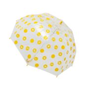 Paraguas semiautomático 8R transparente - círculos amarillos, 71,5 cm