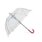 Paraguas semiautomático 8R transparente con bordes rojos - diseño auto, 71,5 cm