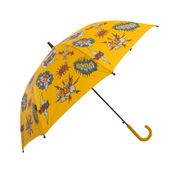 Paraguas semiautomático 8R amarillo - diseño cómics, 74 cm