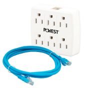Cable Patch Cord UTP cat. 6 + Multitoma Multipro 6 salidas