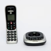 Teléfono fijo inalámbrico Motorola CD4011, plateado
