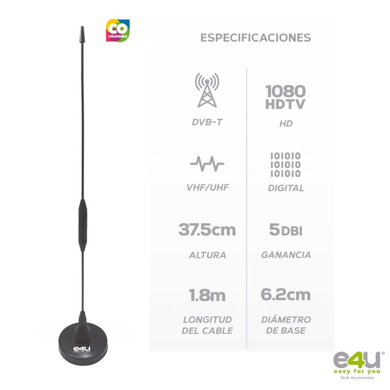 Sintonizador Digital Full Hd Tdt + Antena Digital