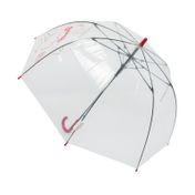 Paraguas semiautomático 8R transparente con bordes rojos - diseño moto, 72,5 cm