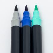 Marcador doble punta pincel x 6 unidades Monami Ocean Blue