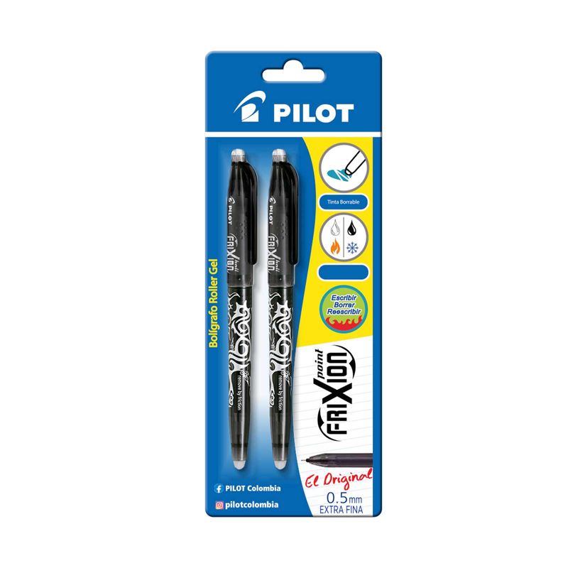 Bolígrafo borrable negro Pilot Frixion x 2 unidades