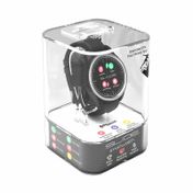 Reloj smartwatch circular, negro