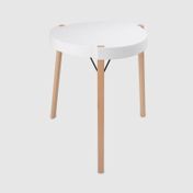 Mesa auxiliar blanca Melmac, 54.5 x 70 cm
