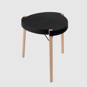 Mesa auxiliar negra Melmac, 54.5 x 70 cm