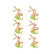 Figuras de conejo en madera x 6 piezas, adhesivas