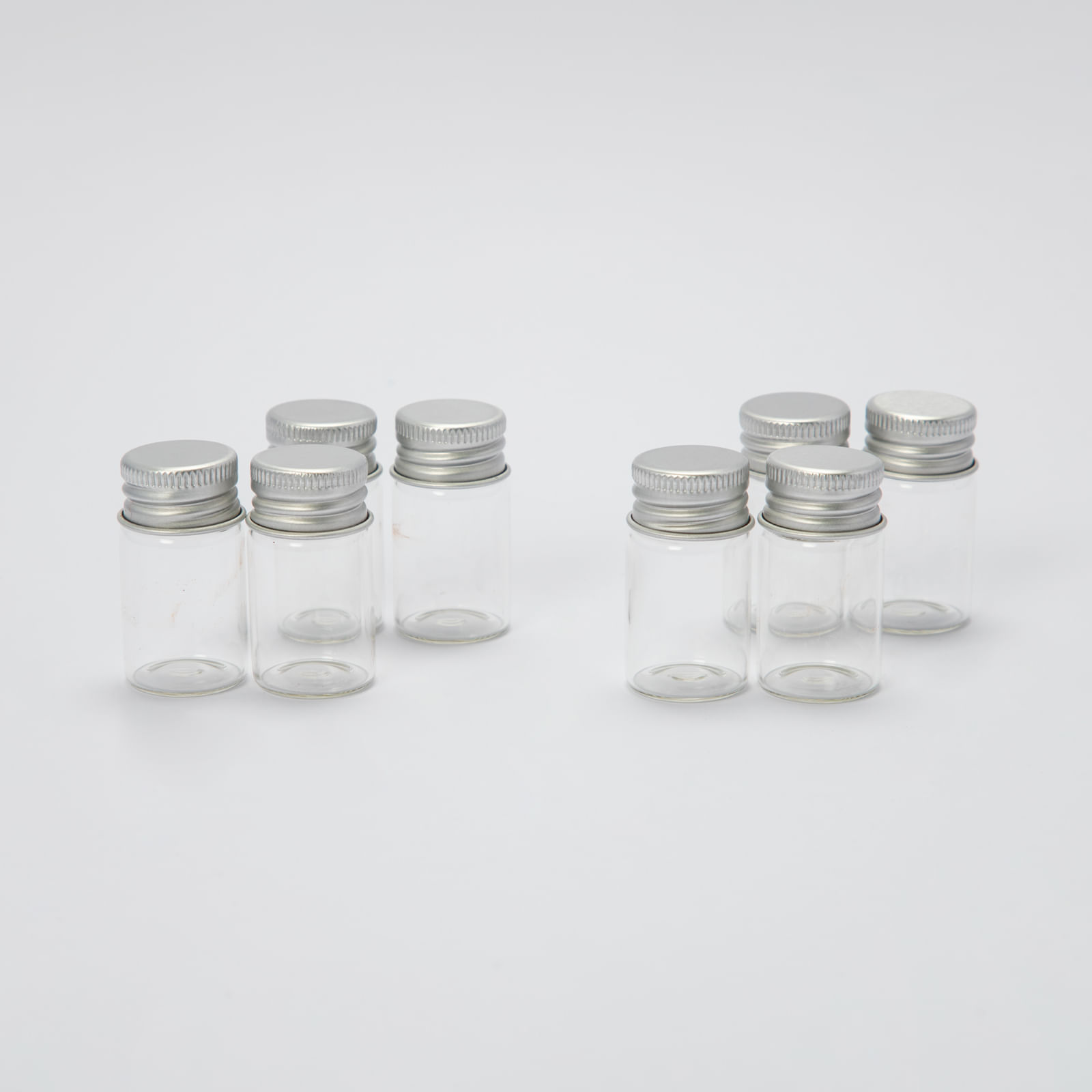 Línea del sitio borde éxito Set de 8 frascos de vidrio con tapa, 4 cm, transparentes