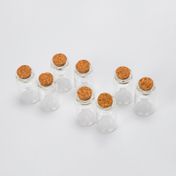 Set de 8 frascos de vidrio, 4 cm, con corcho
