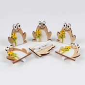 Set de clips en madera - ranas x 6 piezas