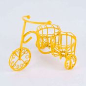 Triciclo con 2 remolques, 8 x 9 cm, amarillo