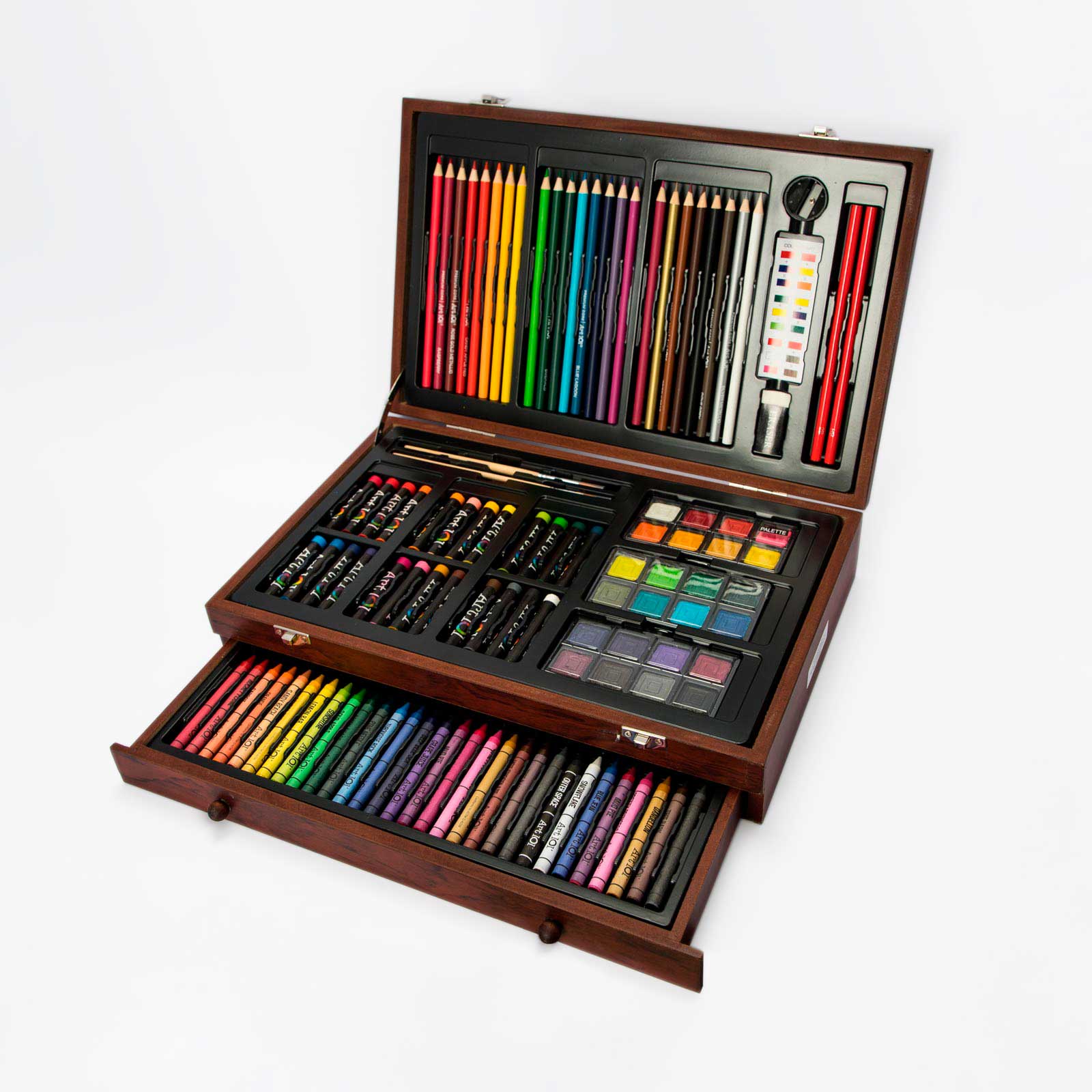 Colores En Caja De Madera Set De Colores Art 101 X142 Piezas