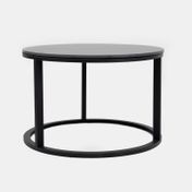 Mesa de centro auxiliar tipo mármol, negra