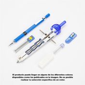 Caja matemática de 1 compás metálico + 5 piezas (surtida)
