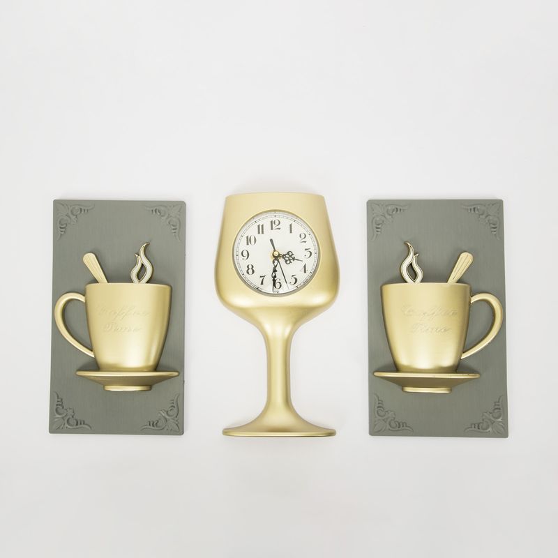 set-reloj-de-pared-copa-con-cuadros-tazas-de-cafe-champagne-7701016124812