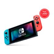 Consola Nintendo Switch negra con Joy-Con azul y rojo neón