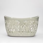 Canasta plástica de malla de 22.5 cm x 38.5 cm x 29 cm, gris
