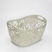 Canasta plástica de malla de 22.5 cm x 38.5 cm x 29 cm, gris