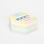 Notas adhesivas Stick'n x 250 hojas, hexágono de colores pastel