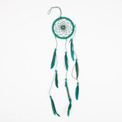Atrapasueños de 43 cm con plumas, verde de borde dorado