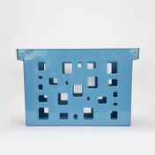 Caja de archivo plástica multiusos, azul claro