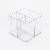 Organizador para escritorio con 3 compartimentos, transparente