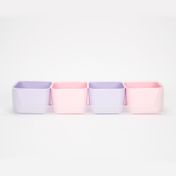 Miniorganizador multiusos con 4 portaobjetos, rosado y lila