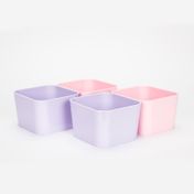 Miniorganizador multiusos con 4 portaobjetos, rosado y lila
