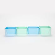 Miniorganizador multiusos con 4 portaobjetos, azul y verde menta