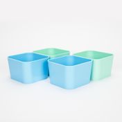 Miniorganizador multiusos con 4 portaobjetos, azul y verde menta