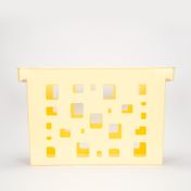 Caja de archivo plástica multiusos, amarilla