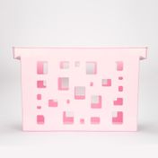 Caja de archivo plástica multiusos, rosada