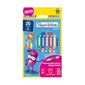 Plumones Paper Mate® doble punta x 10 unidades