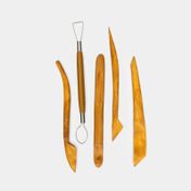 Set de herramientas para cerámica en madera x 5 piezas