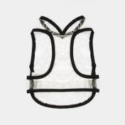 Impermeable para mascota talla S, transparente con bordes negros