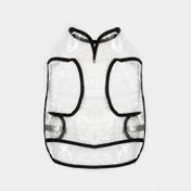 Impermeable para mascota talla M, transparente con bordes negros