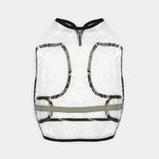 Impermeable para mascota talla M, transparente con bordes negros