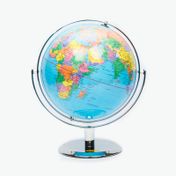 Globo terráqueo de 28 cm y 360° de rotación, con base metálica