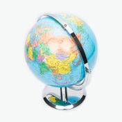 Globo terráqueo de 28 cm y 360° de rotación, con base metálica