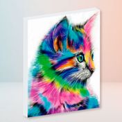 Kit de pintura por números de 40 x 50 cm, diseño gato