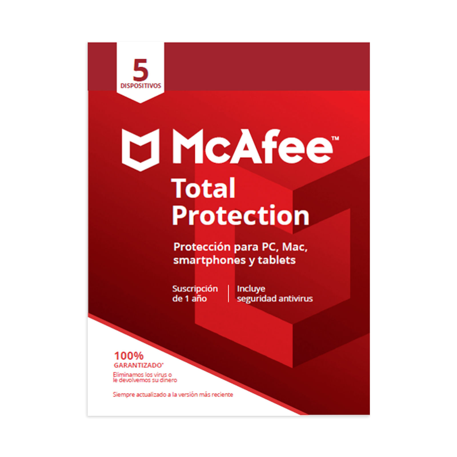 McAfee Total Protection, 5 Dispositivos X 1 Año