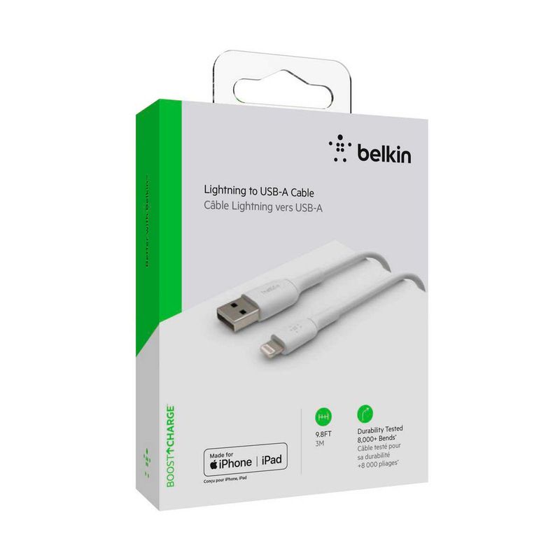  Belkin Cable trenzado USB-C a USB-A (3.3 pies), para iPhone 15,  Samsung Galaxy, Pixel, iPad Pro, Nintendo Switch y más, color blanco :  Industrial y Científico
