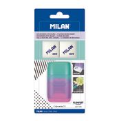 Tajalápiz Milan Compact con depósito (surtido) + borrador + repuestos